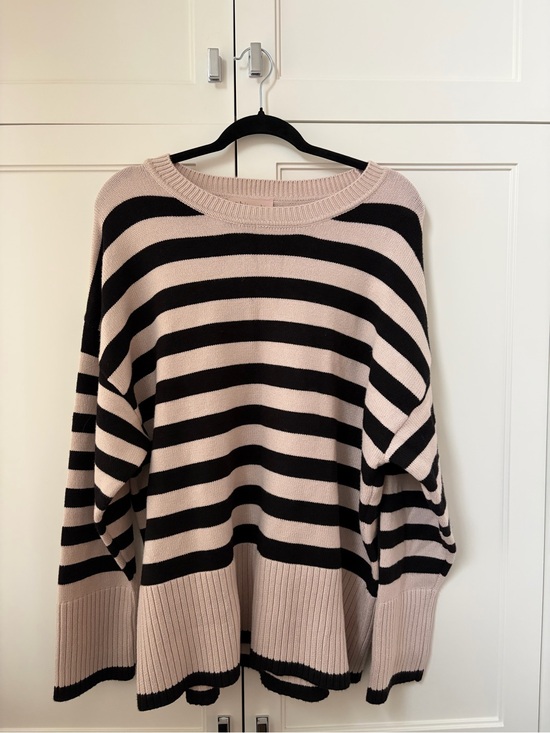 Philosophy Sweaters - Philosophy Striped Crewneck Sweater in Blush and Black